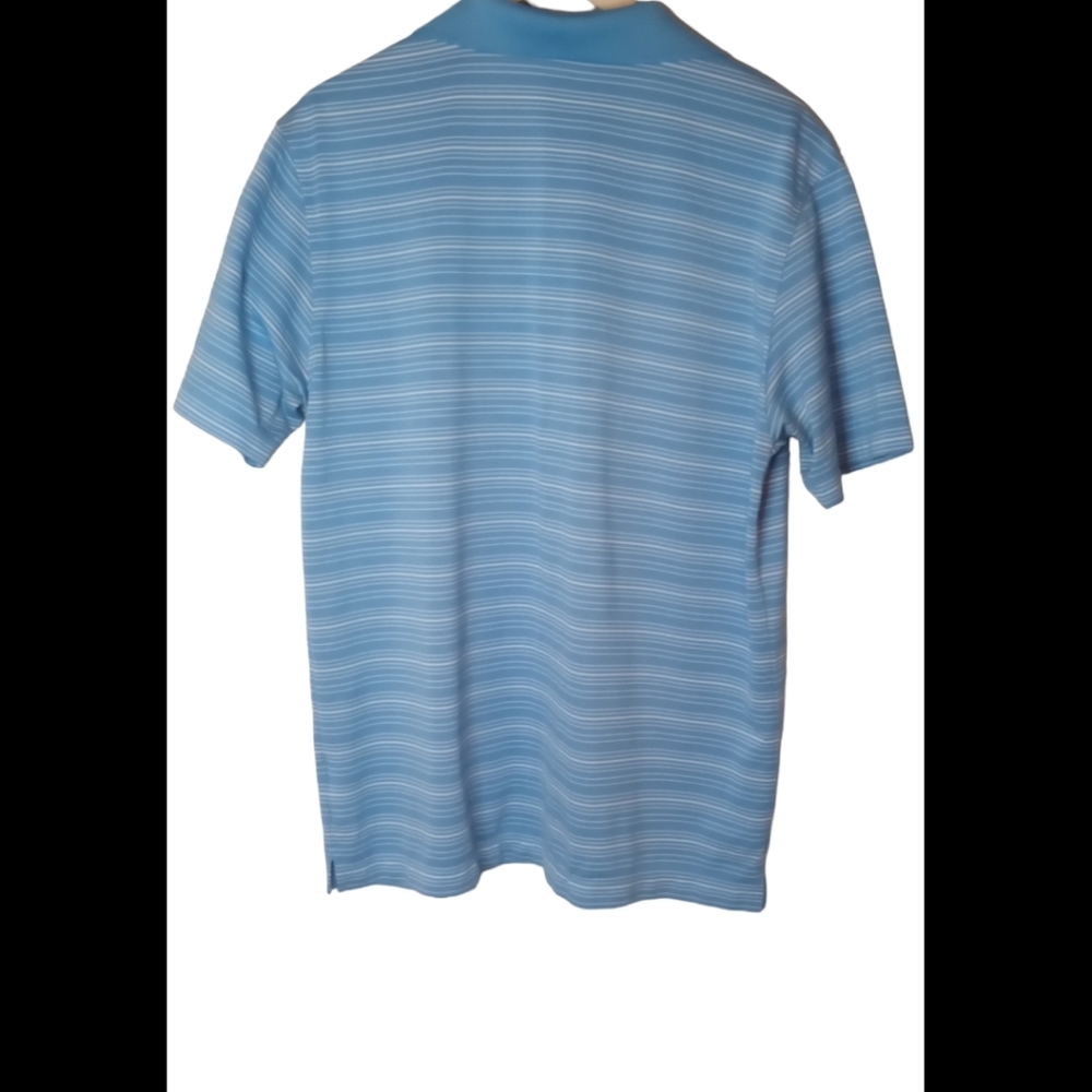 Nike Golf Men's Dri-Fit Blue White Striped Short Sleeve Polo  Large - Picture 5 of 11